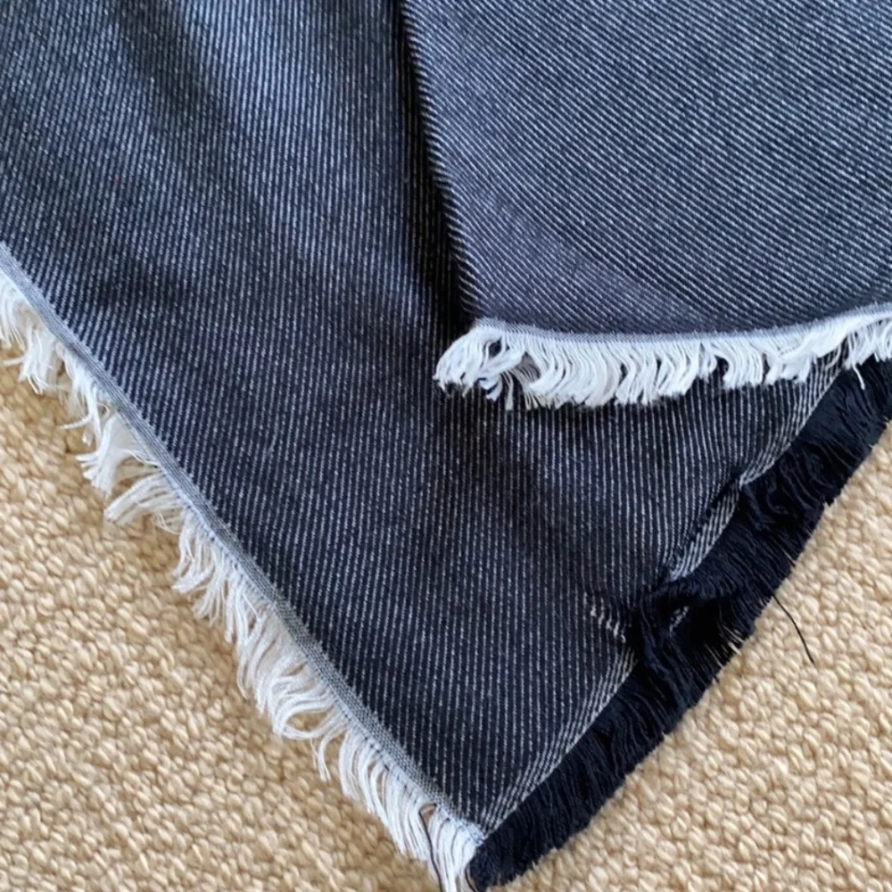 Black pink white oversized plaid blanket scarf 50” x 50” EUC
